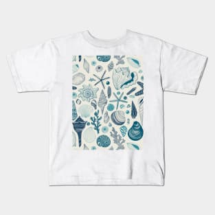 Sea shells on off white Kids T-Shirt